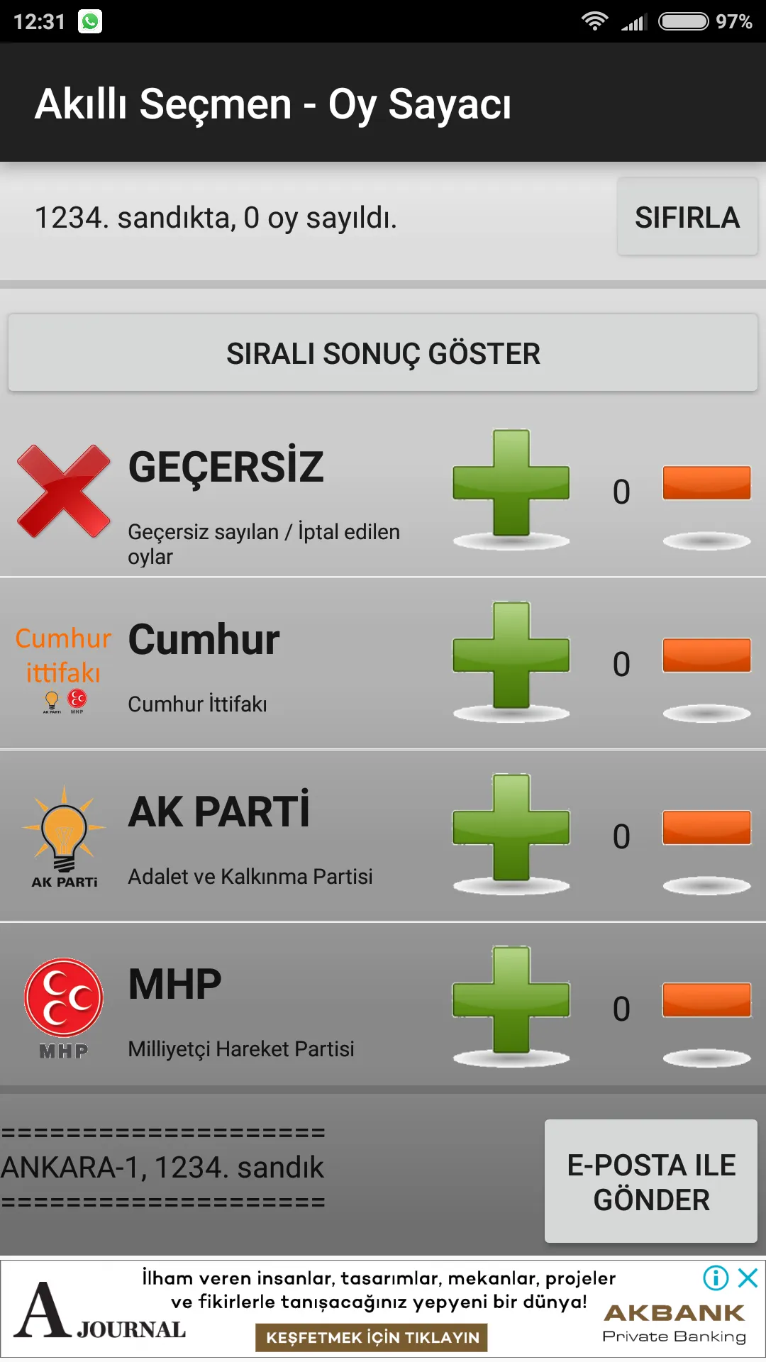 Akilli Secmen - Oy Sayaci | Indus Appstore | Screenshot