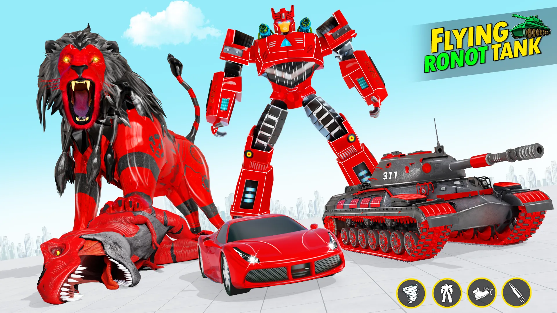 Army Tank Lion Robot Car Games | Indus Appstore | Screenshot