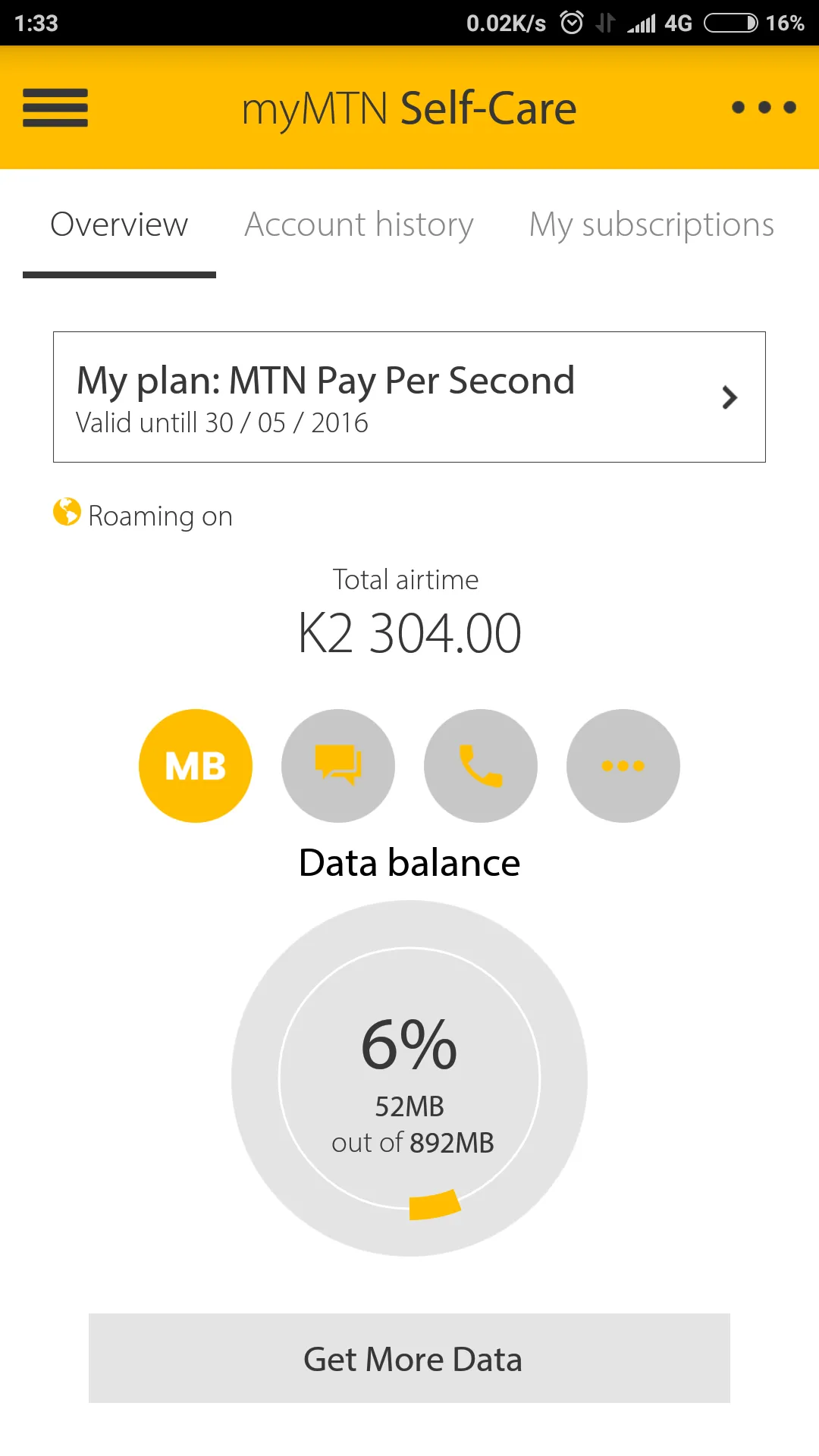 MyMTN | Indus Appstore | Screenshot