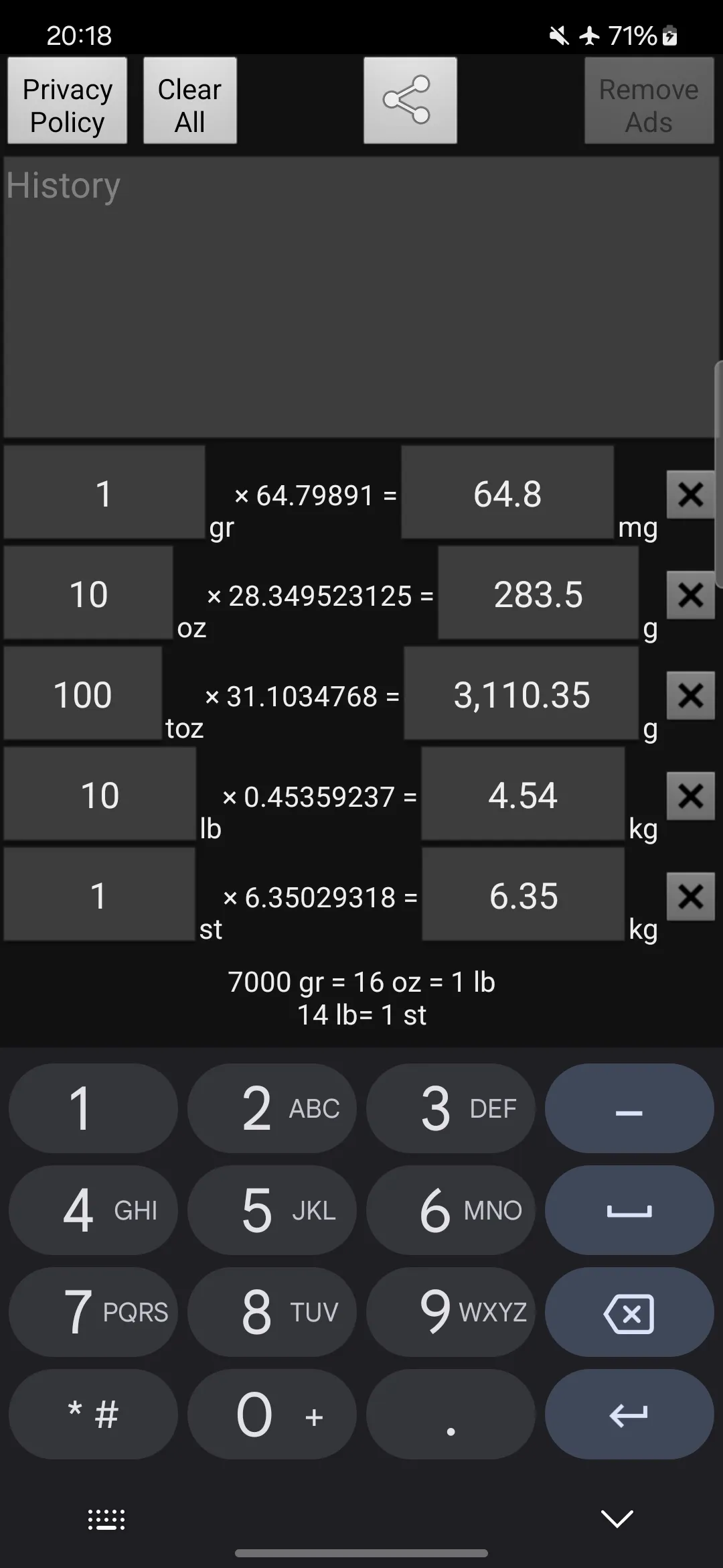 Weight Conversion Calculator | Indus Appstore | Screenshot