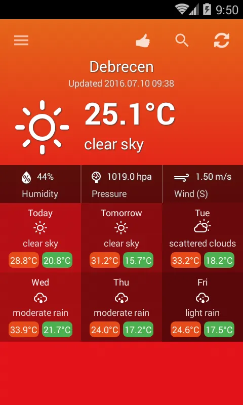 Weather Hungary | Indus Appstore | Screenshot