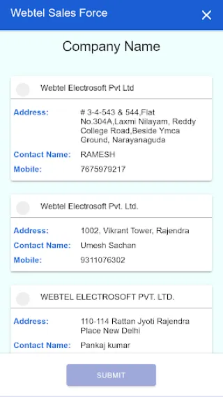 Webtel Sales Force | Indus Appstore | Screenshot