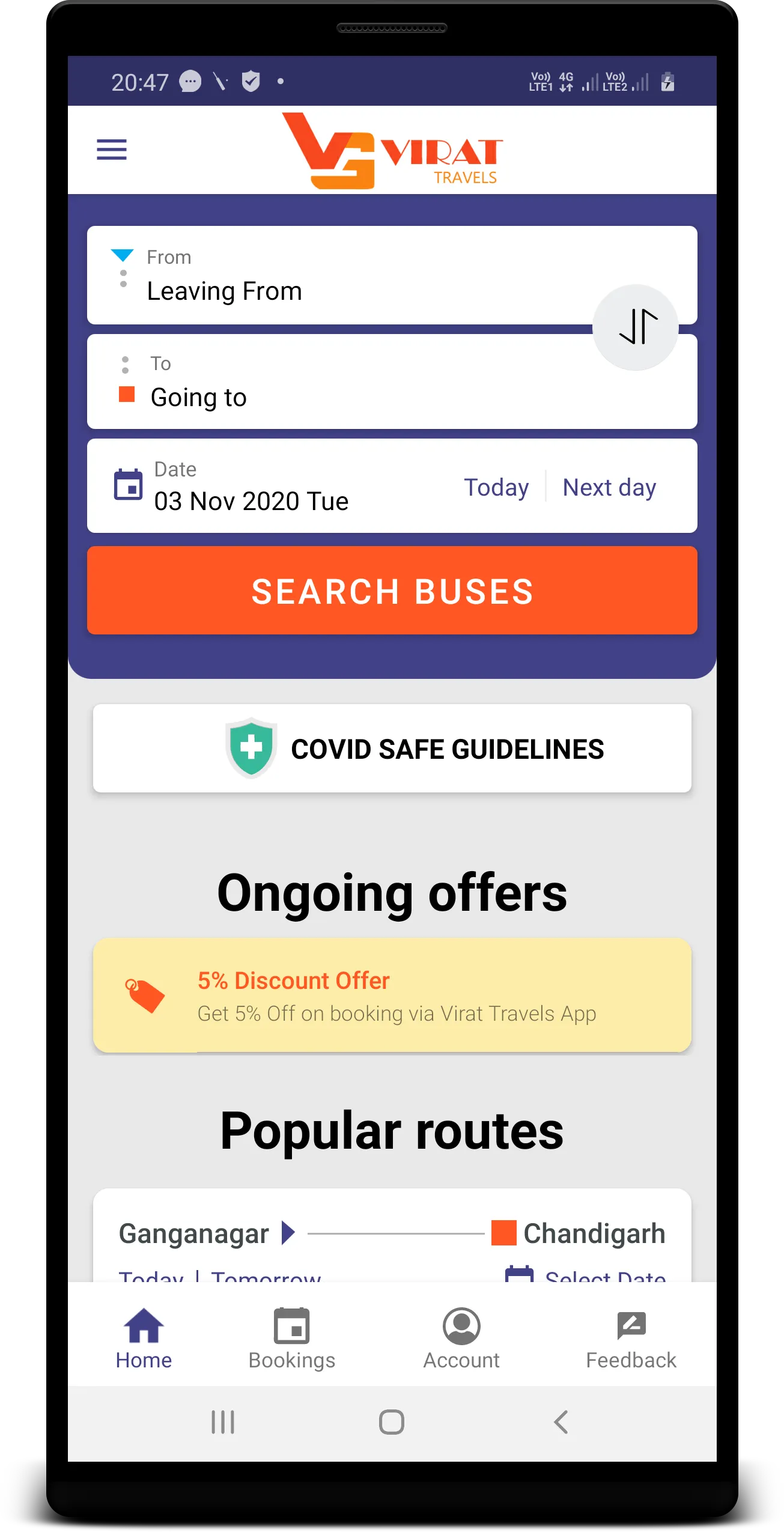 Virat Travels | Indus Appstore | Screenshot