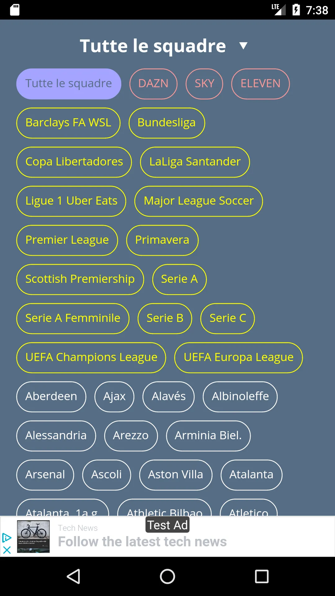 Partite in tv | Palinsesto | Indus Appstore | Screenshot