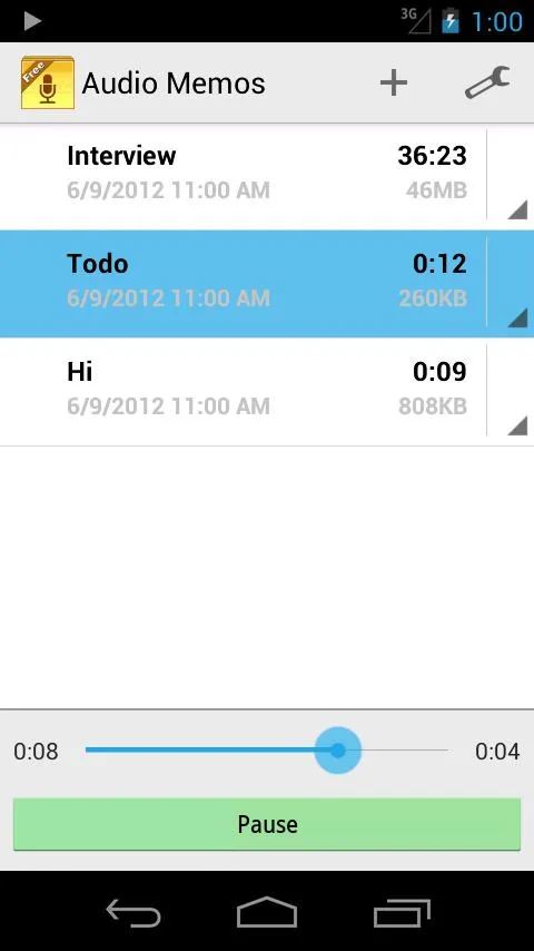 Audio Memos SE | Indus Appstore | Screenshot