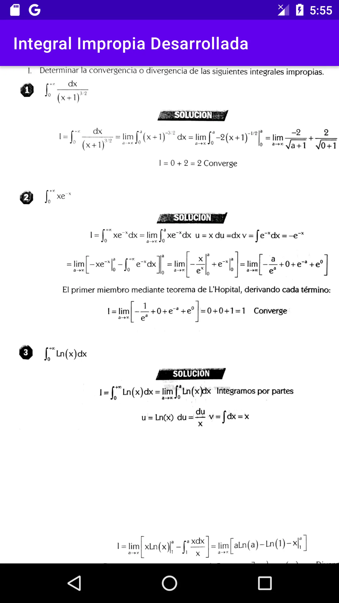 Integral Impropia Desarrollada | Indus Appstore | Screenshot