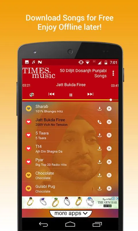 50 Diljit Dosanjh Punjabi Song | Indus Appstore | Screenshot