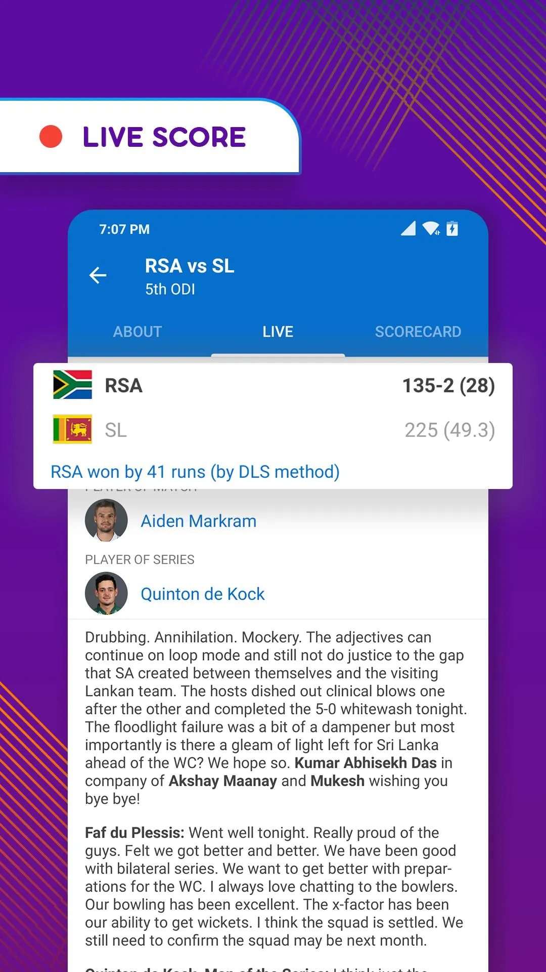 TAB Cricket Live Scores & News | Indus Appstore | Screenshot