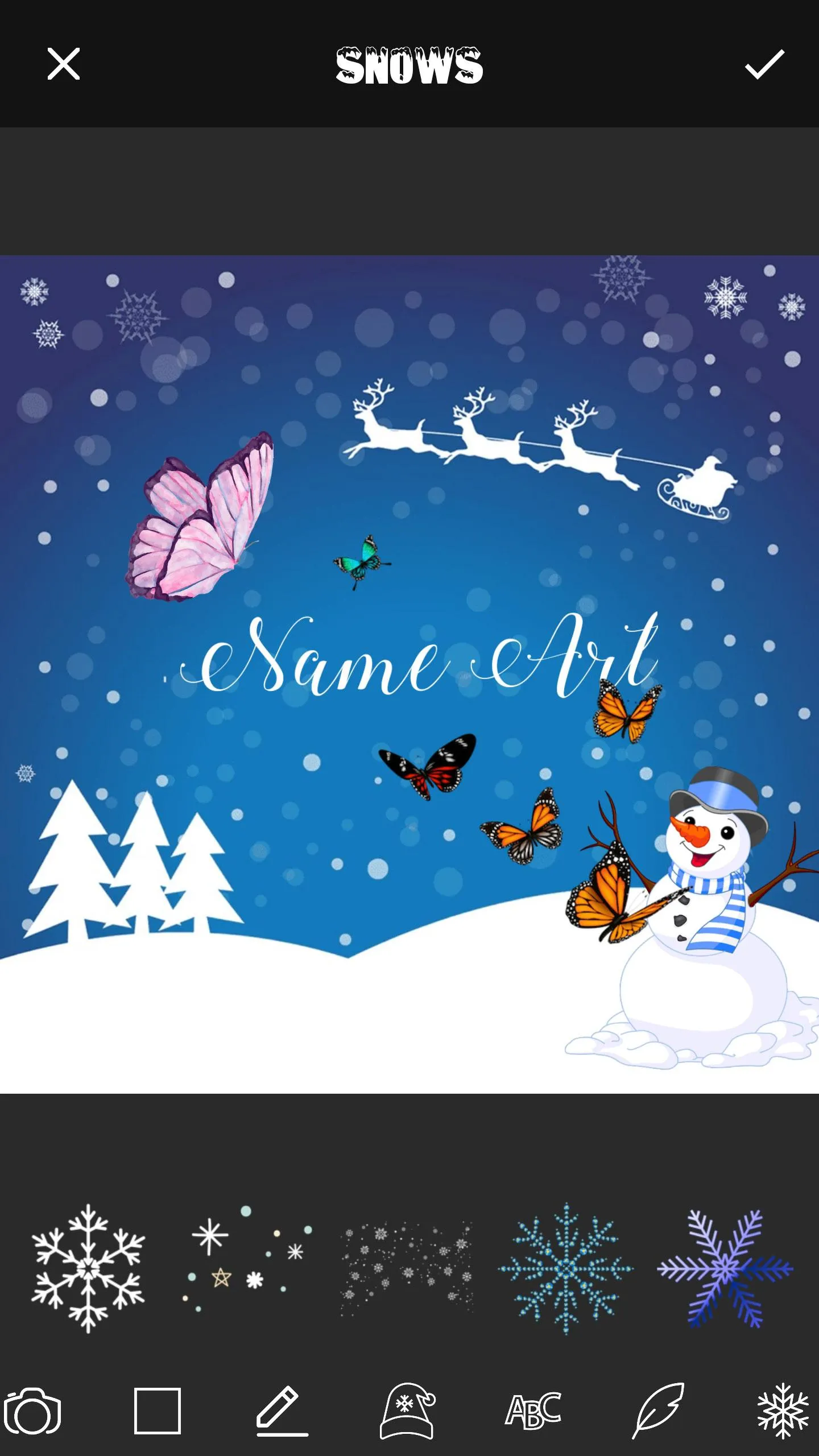 Christmas Card Name Art Maker | Indus Appstore | Screenshot