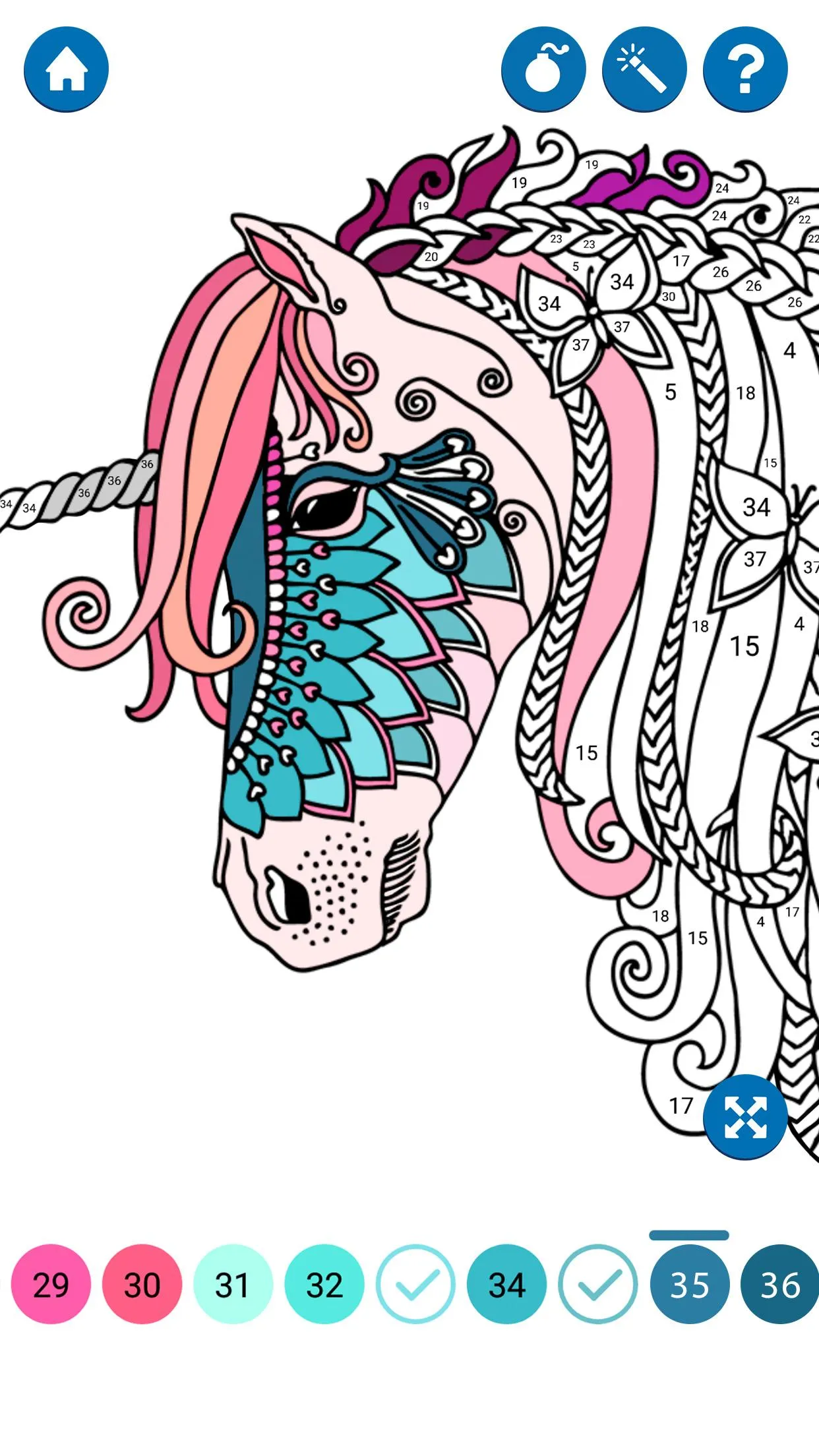 Unicorn Color by Number Book | Indus Appstore | Screenshot