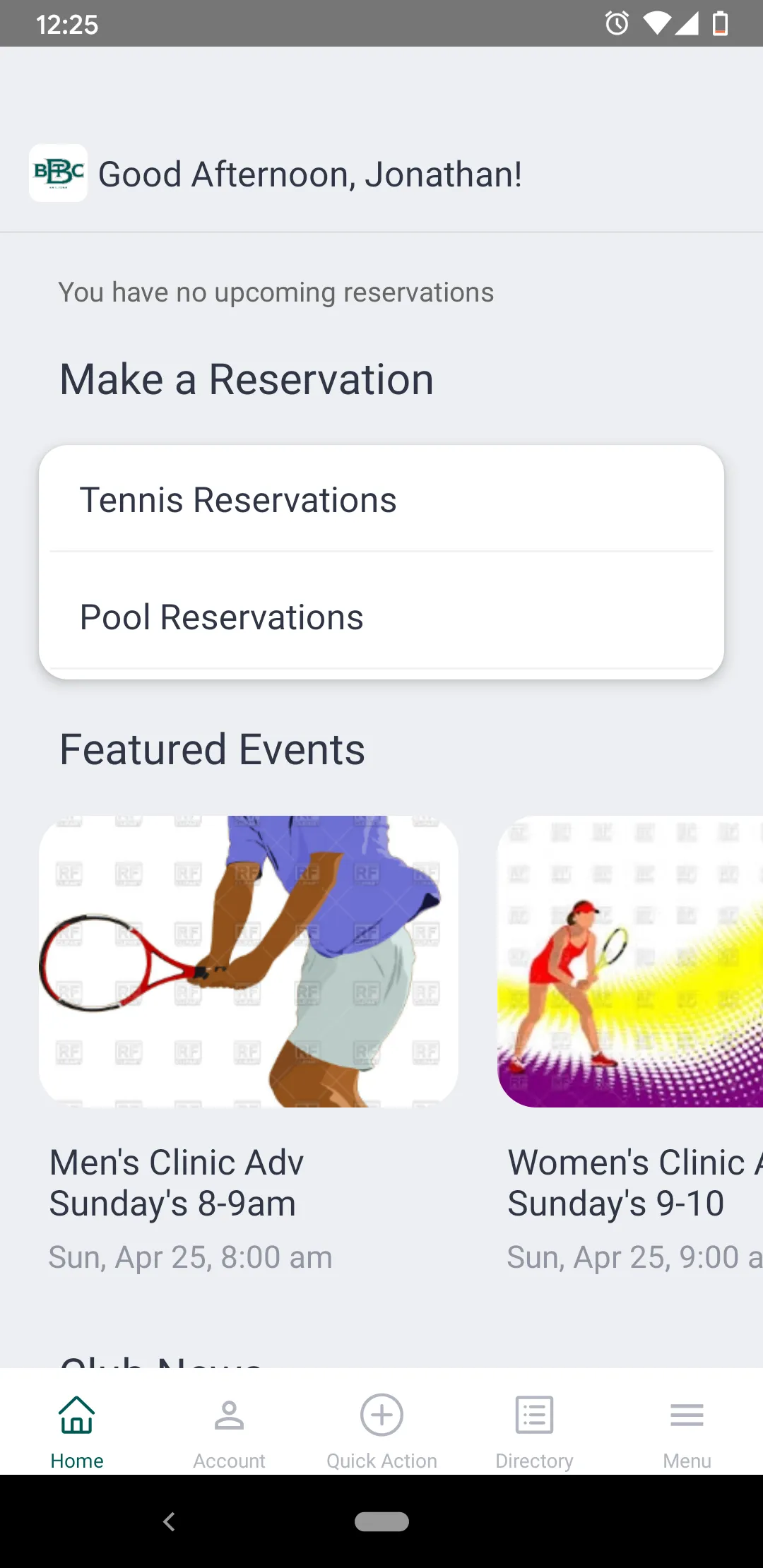 Bradford Bath & Tennis App | Indus Appstore | Screenshot