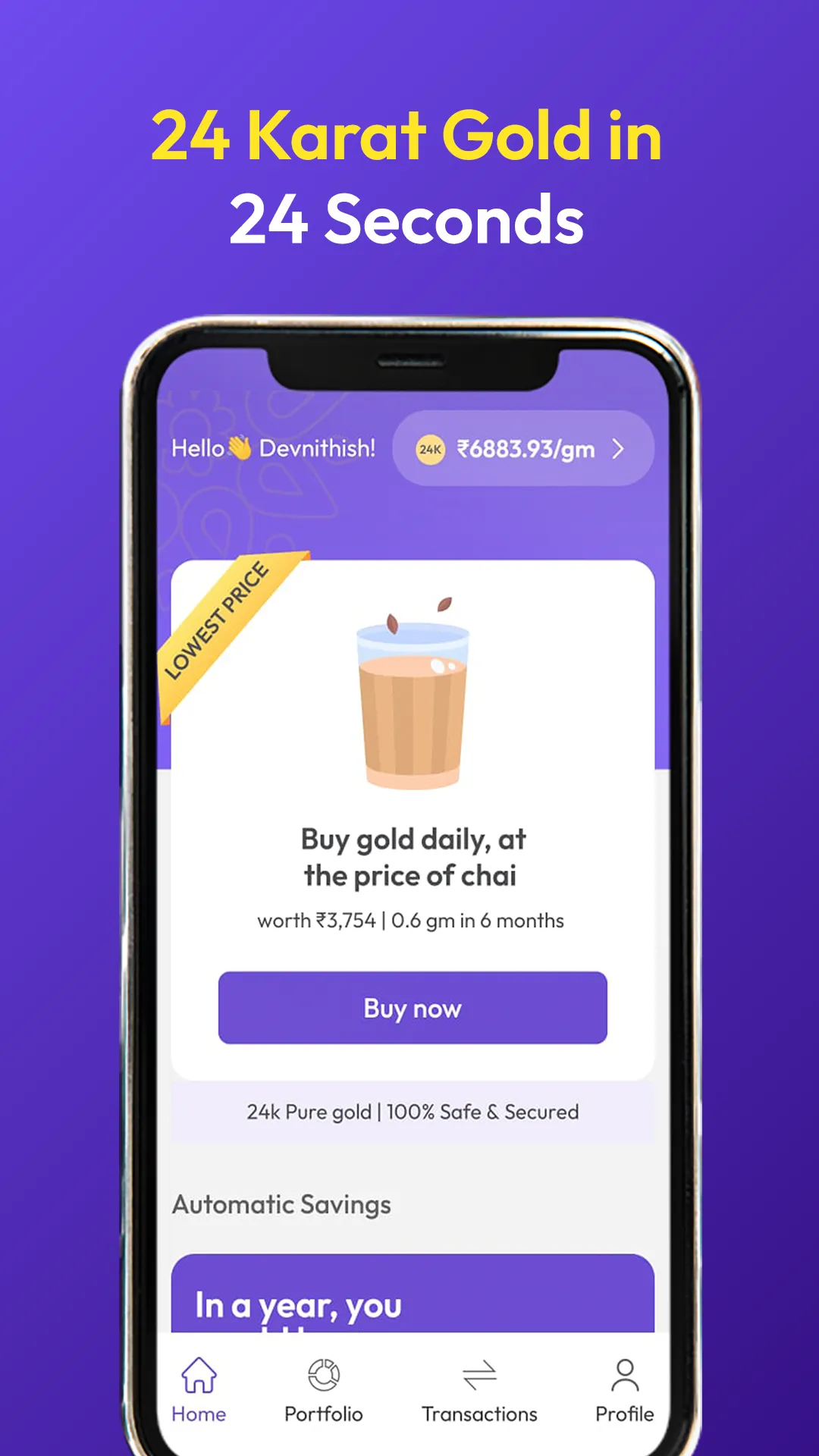 Aura - India's Gold Saving App | Indus Appstore | Screenshot