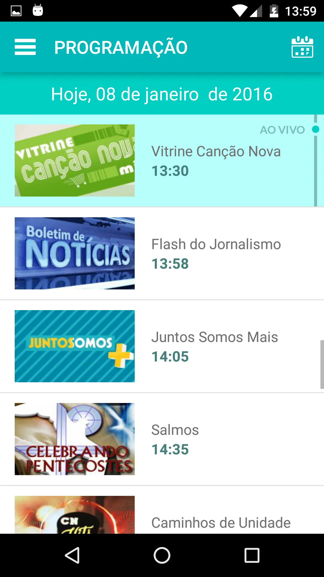 TV Canção Nova | Indus Appstore | Screenshot