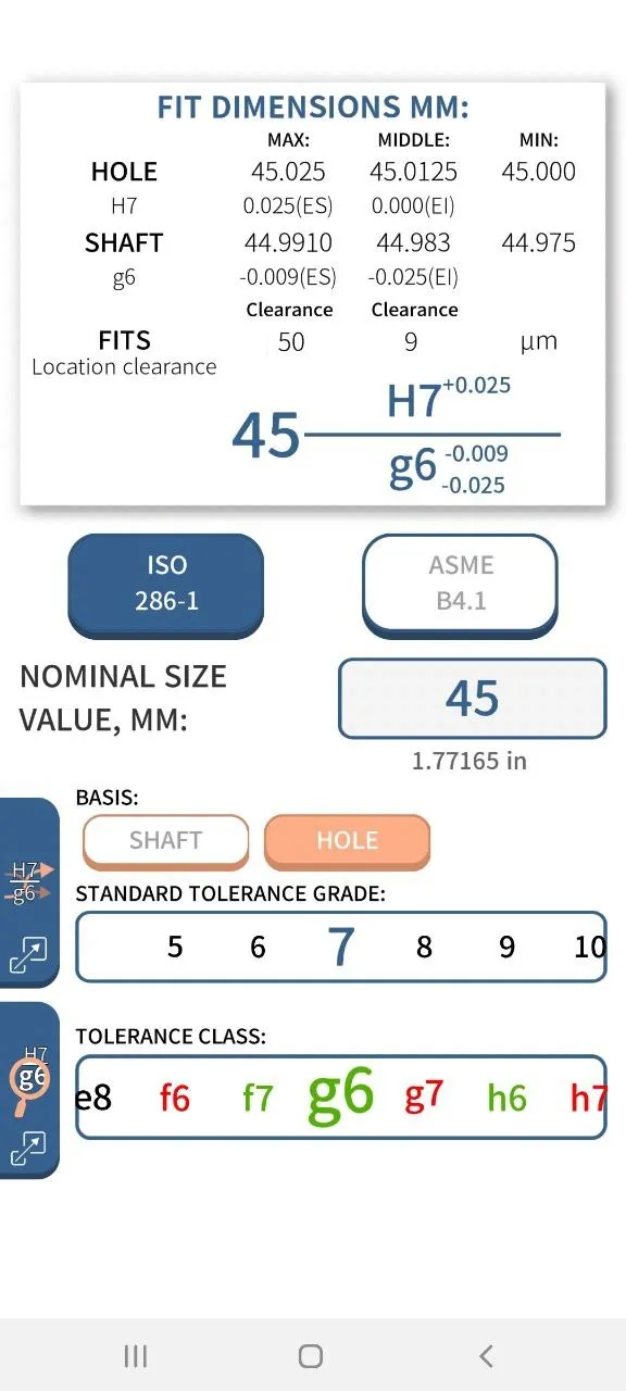 Tolerance and fits ISO | Indus Appstore | Screenshot