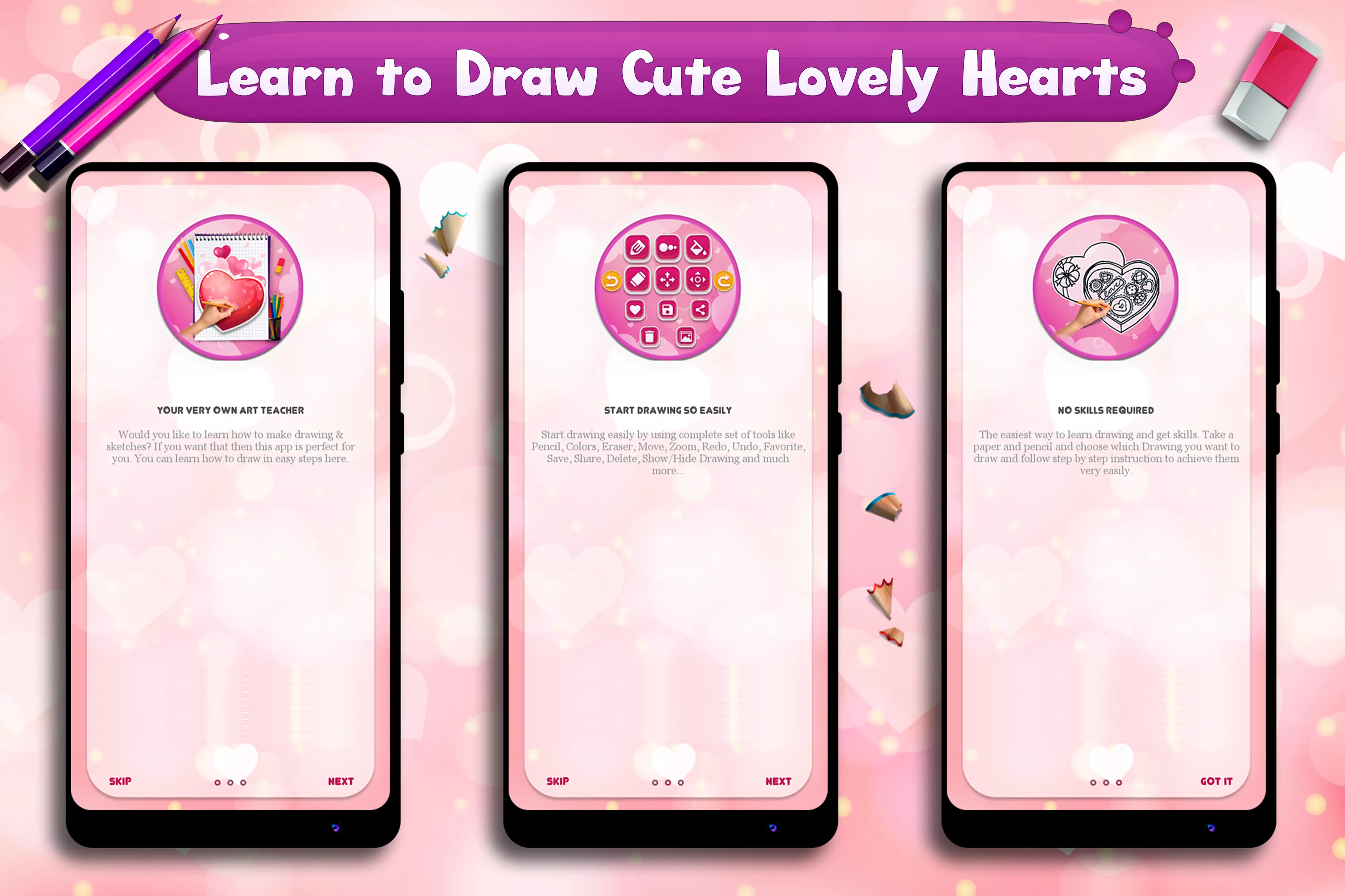 Learn to Draw Lovely Hearts | Indus Appstore | Screenshot