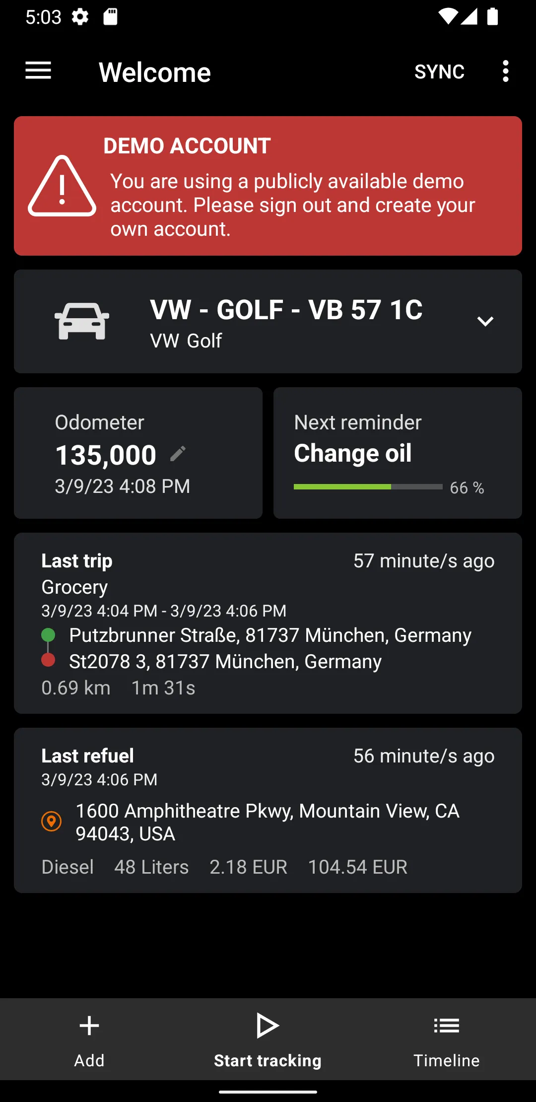 Vehicle Logbook | Indus Appstore | Screenshot