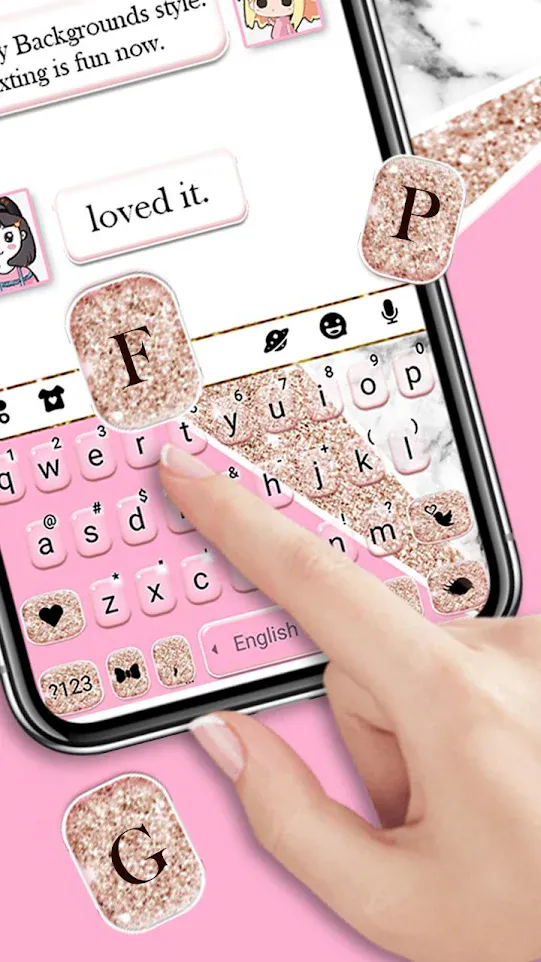 Girly Pink Glitter Theme | Indus Appstore | Screenshot