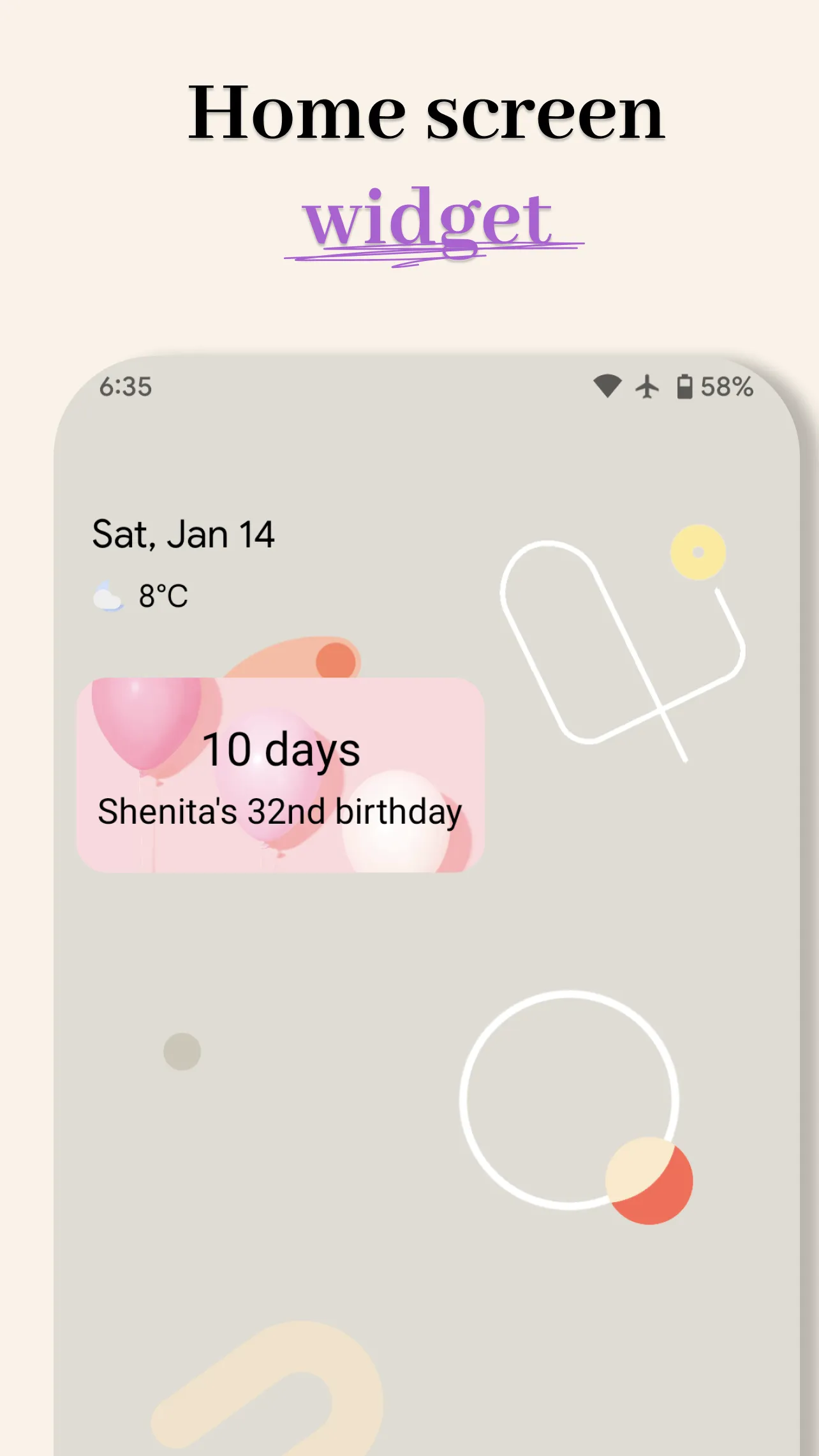 Days Until countdown | widget | Indus Appstore | Screenshot