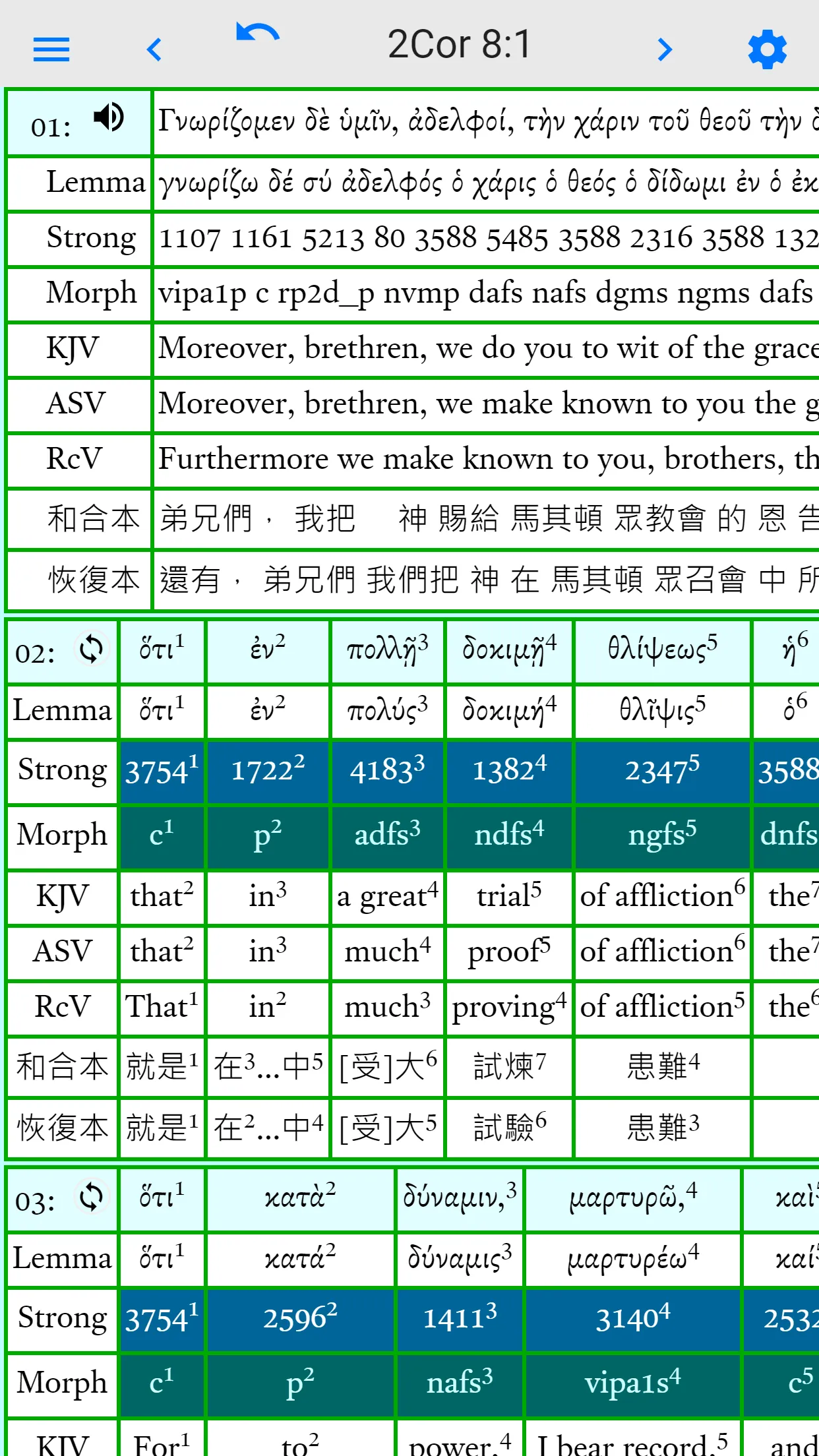 Greek Reversible Interlinear | Indus Appstore | Screenshot