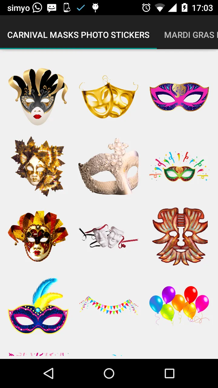 Carnival Masks photo stickers | Indus Appstore | Screenshot