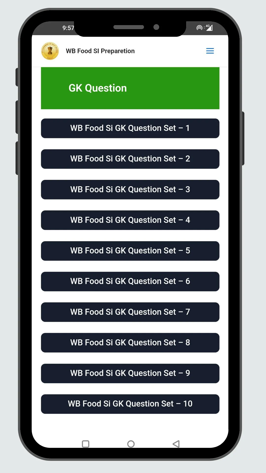 WB Food SI Preparation | Indus Appstore | Screenshot