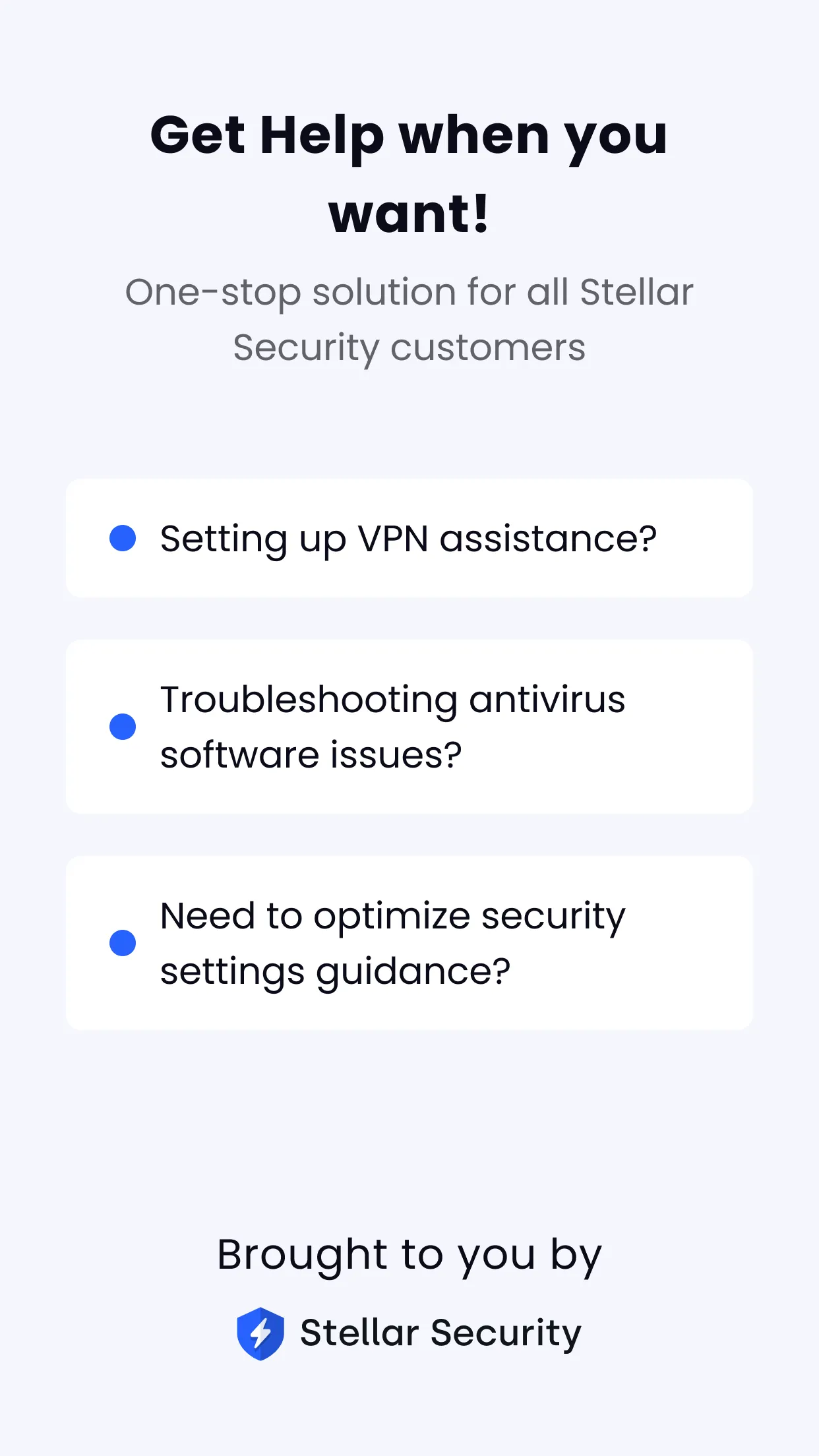 Stellar Security - Support | Indus Appstore | Screenshot