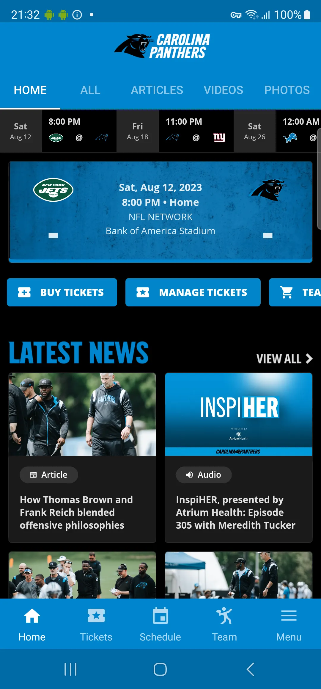 Carolina Panthers Mobile | Indus Appstore | Screenshot