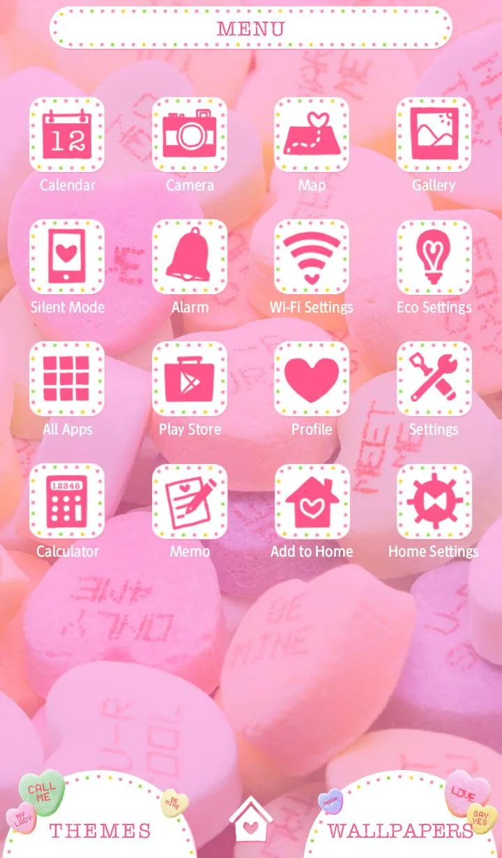 Candy Hearts Theme +HOME | Indus Appstore | Screenshot