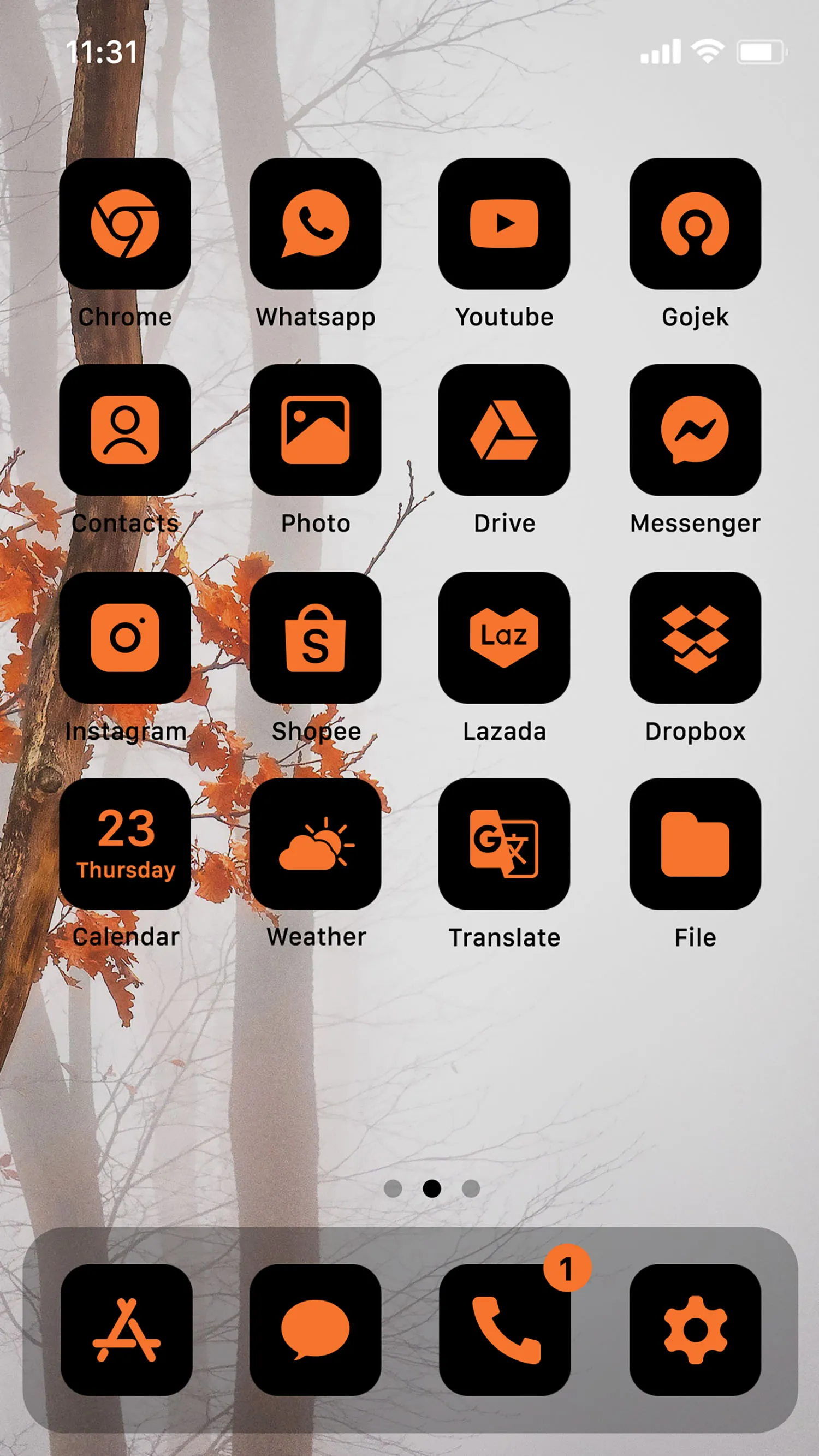 Wow Orange Black - Icon Pack | Indus Appstore | Screenshot