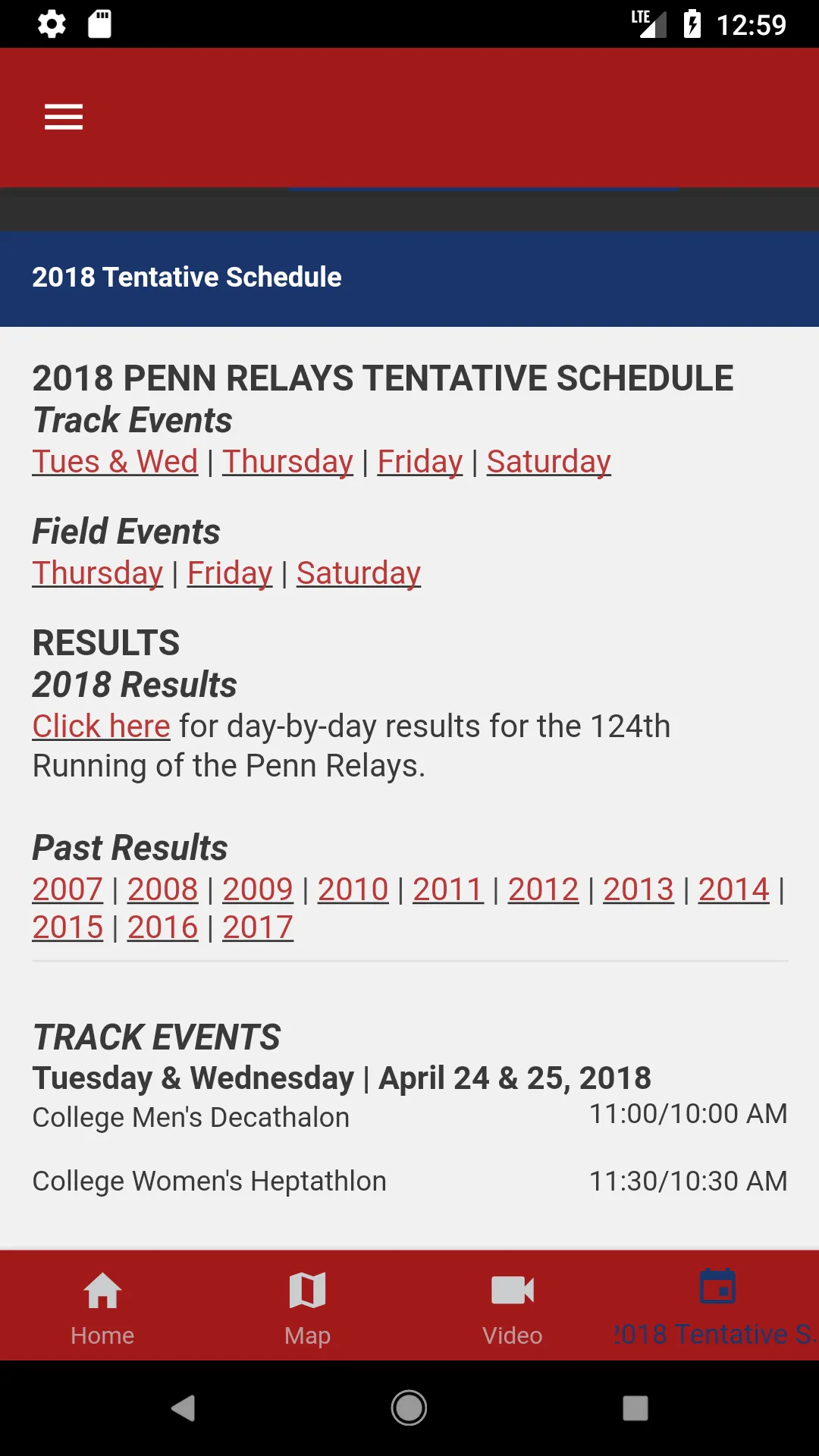 Penn Relays | Indus Appstore | Screenshot