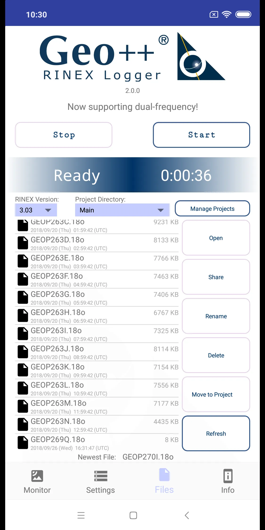 Geo++ RINEX Logger | Indus Appstore | Screenshot