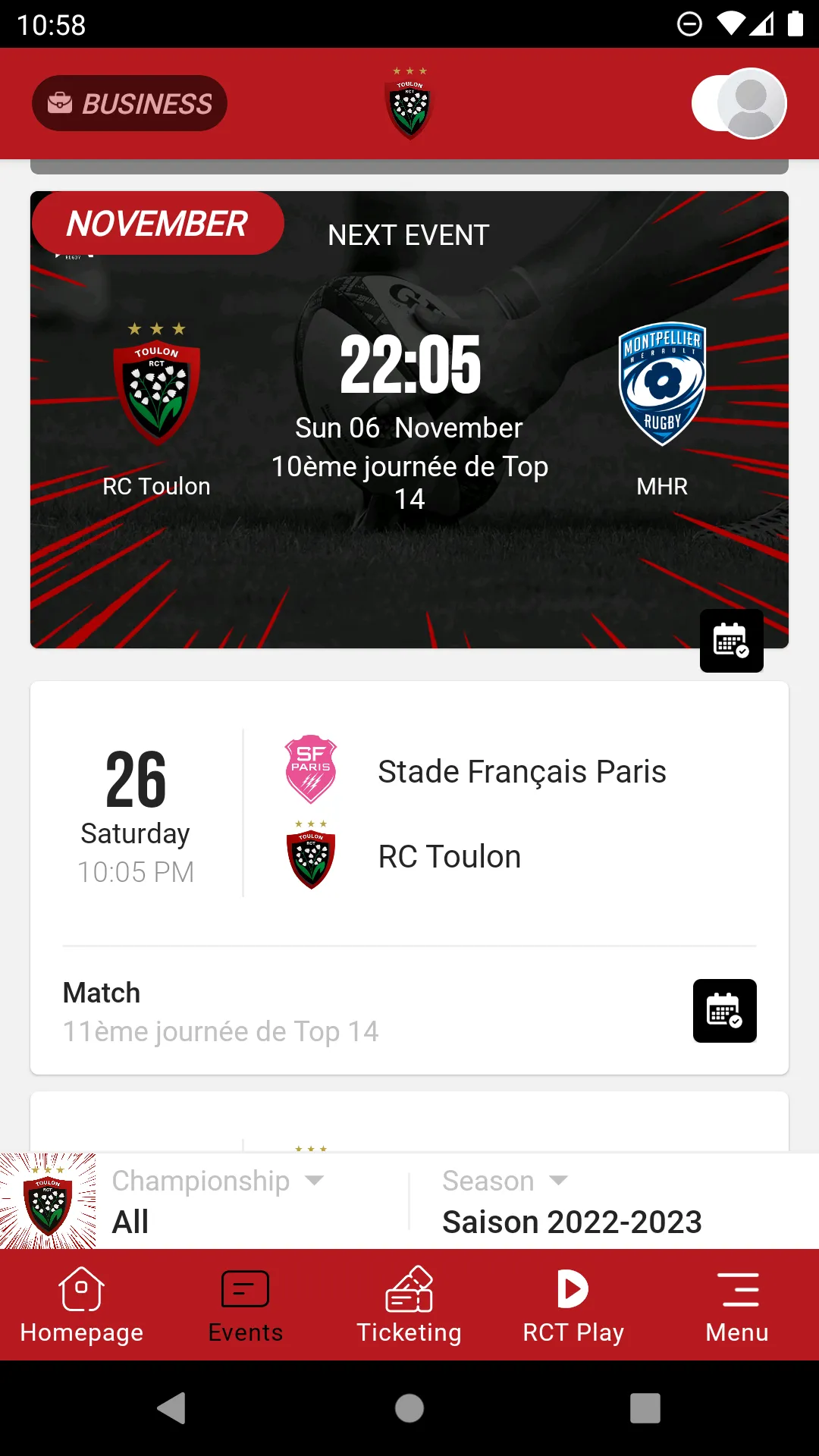 Rugby Club Toulonnais | Indus Appstore | Screenshot