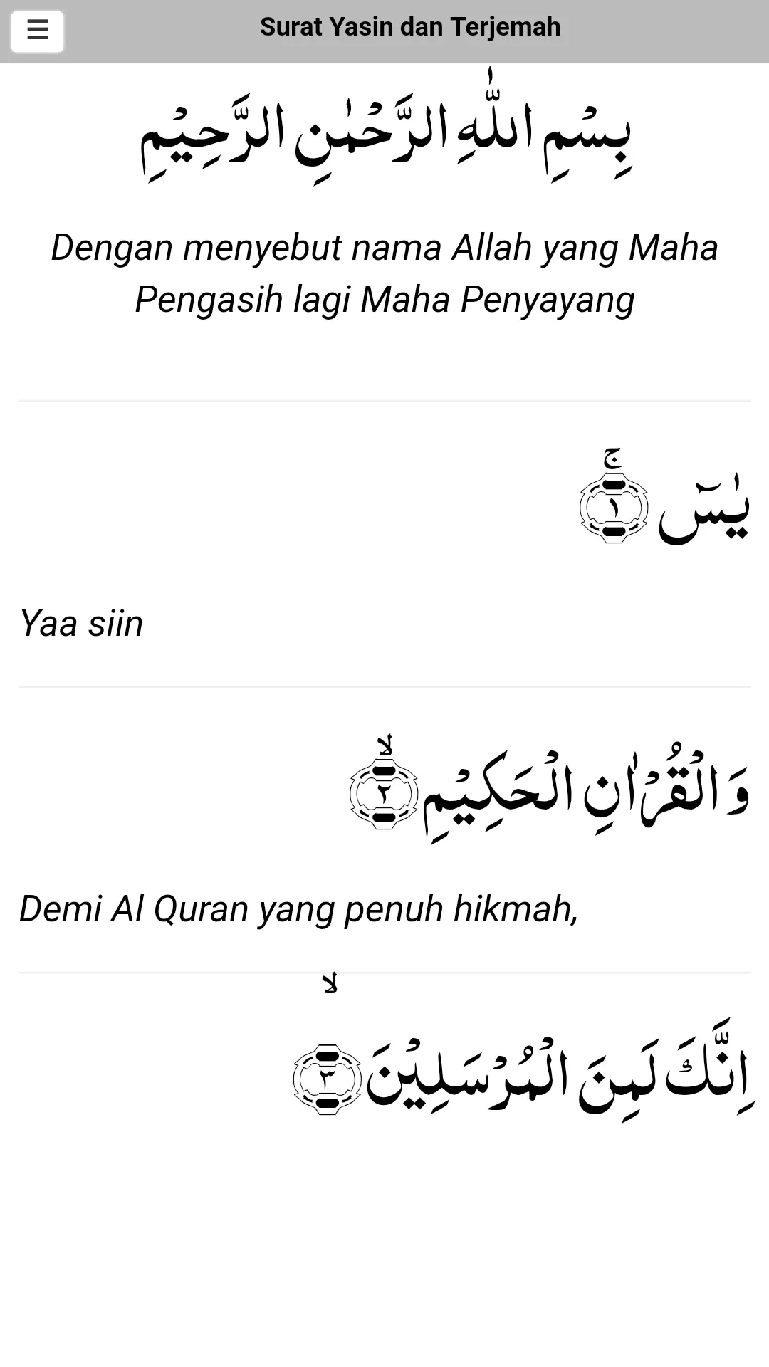 Surat Yasin dan Terjemah | Indus Appstore | Screenshot