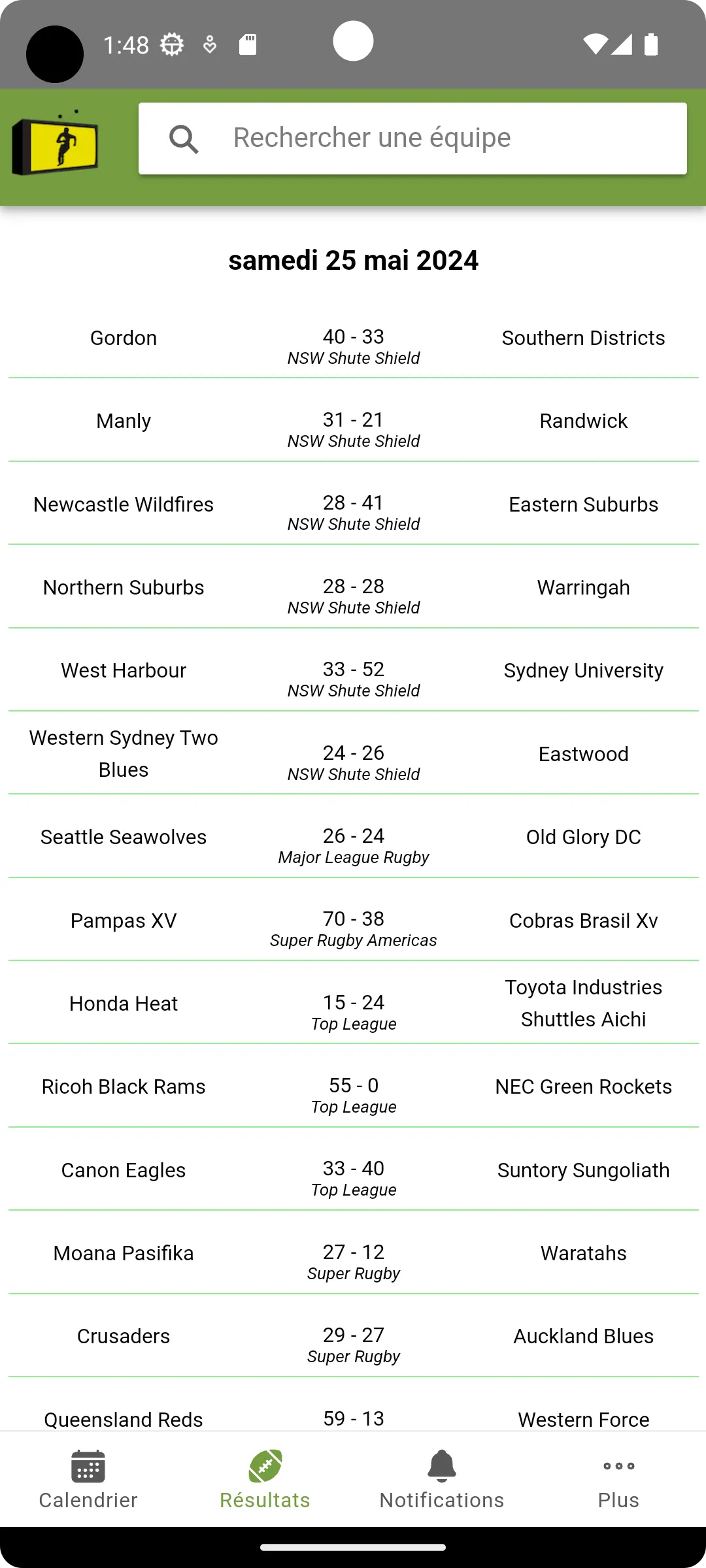 RugbyToWatch - programme rugby | Indus Appstore | Screenshot