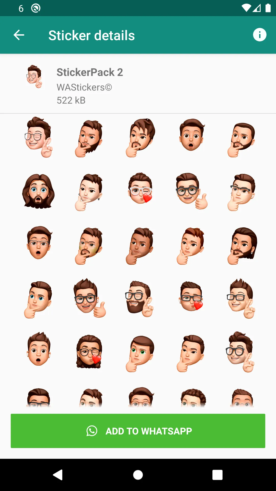 Men Memoji Sticker Packs HD | Indus Appstore | Screenshot