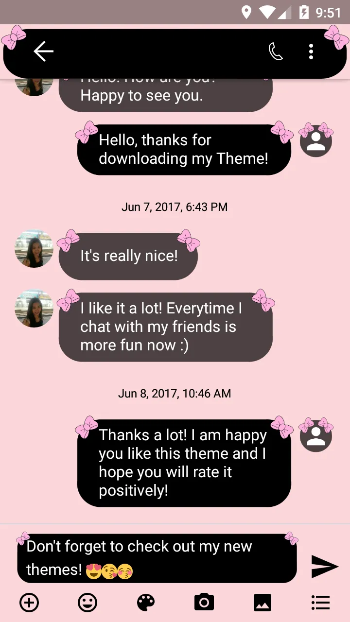 SMS Messages Bow Pink Pastel | Indus Appstore | Screenshot