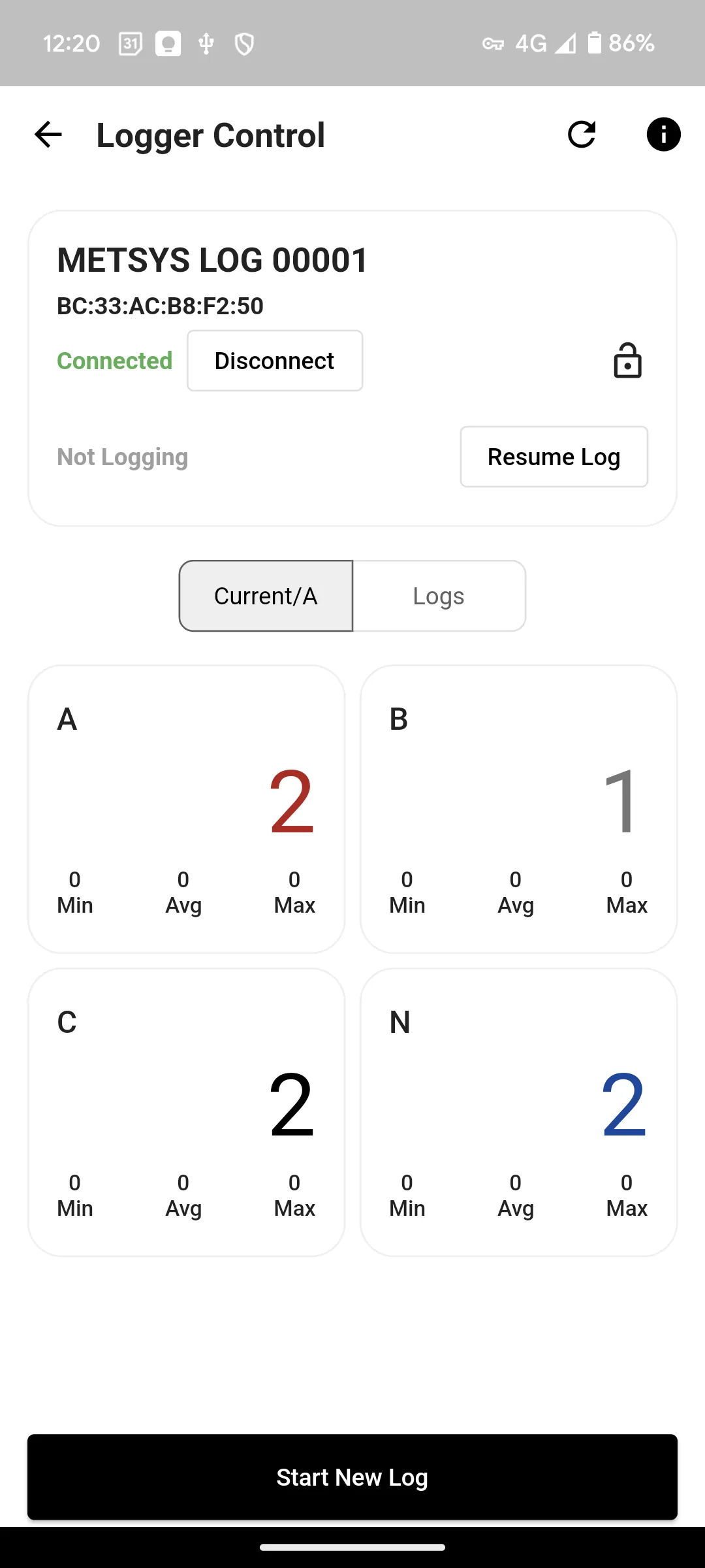 Metsys Current Logger | Indus Appstore | Screenshot