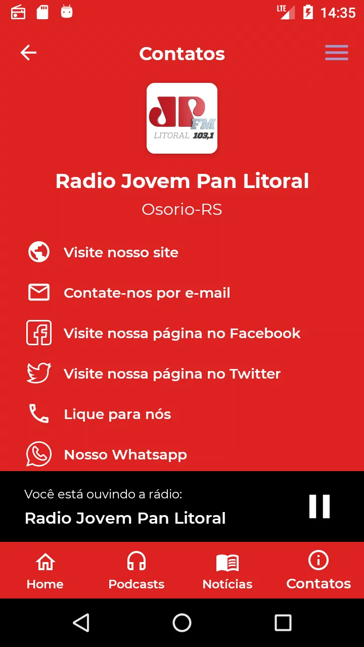 Jovem Pan Litoral 103,1 Osório | Indus Appstore | Screenshot