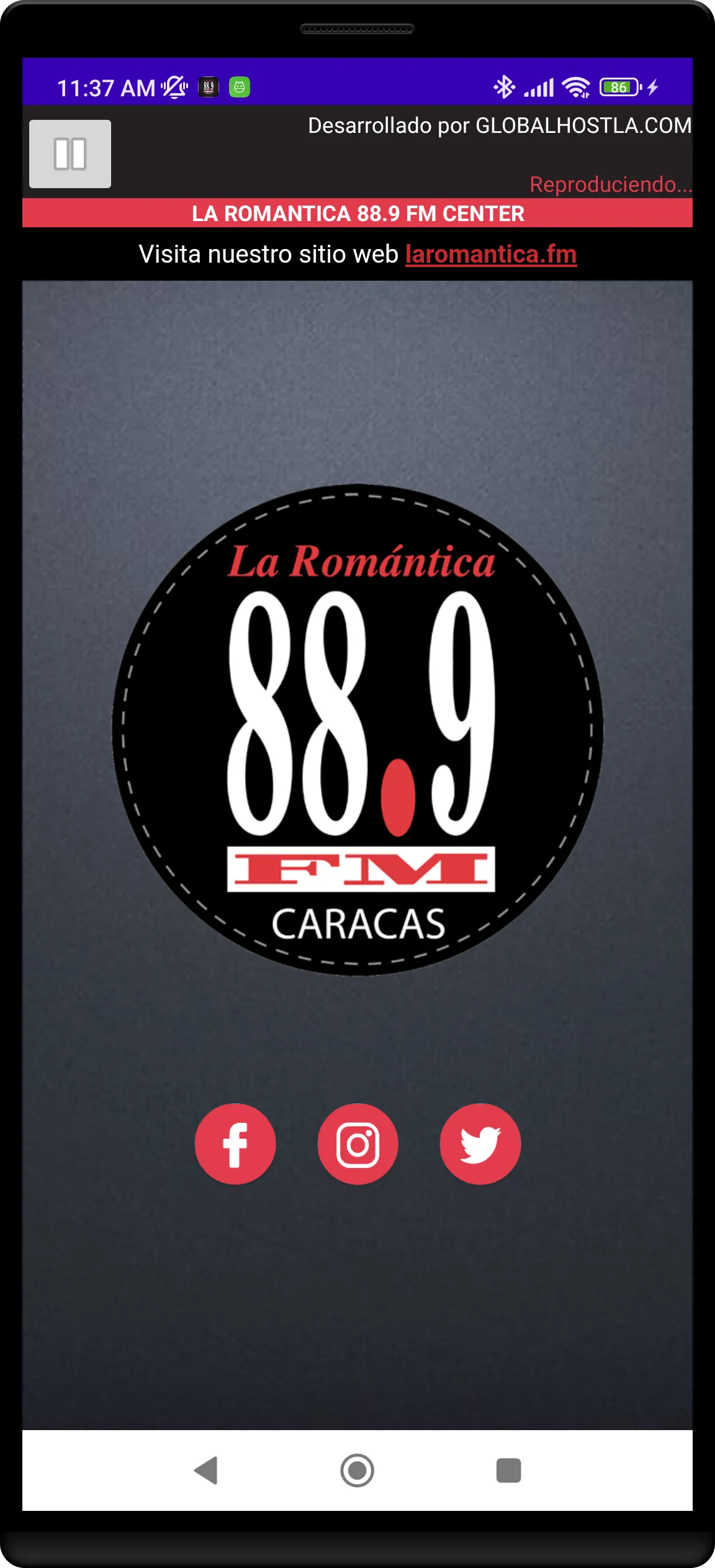 LA ROMANTICA 88.9 FM CENTER | Indus Appstore | Screenshot