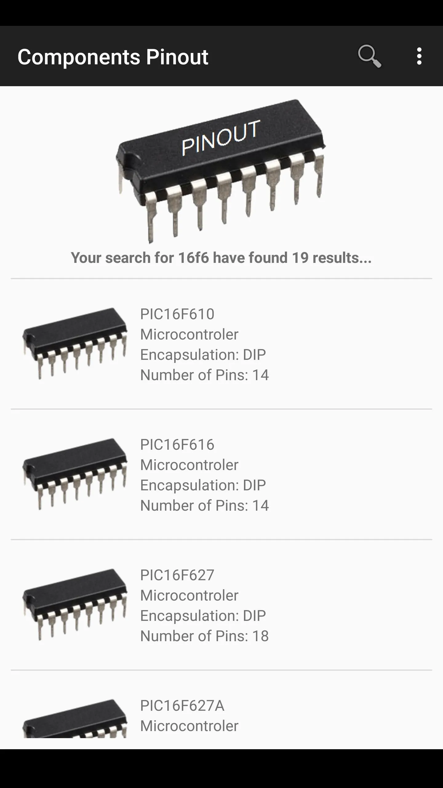 Electronic Component Pinouts | Indus Appstore | Screenshot