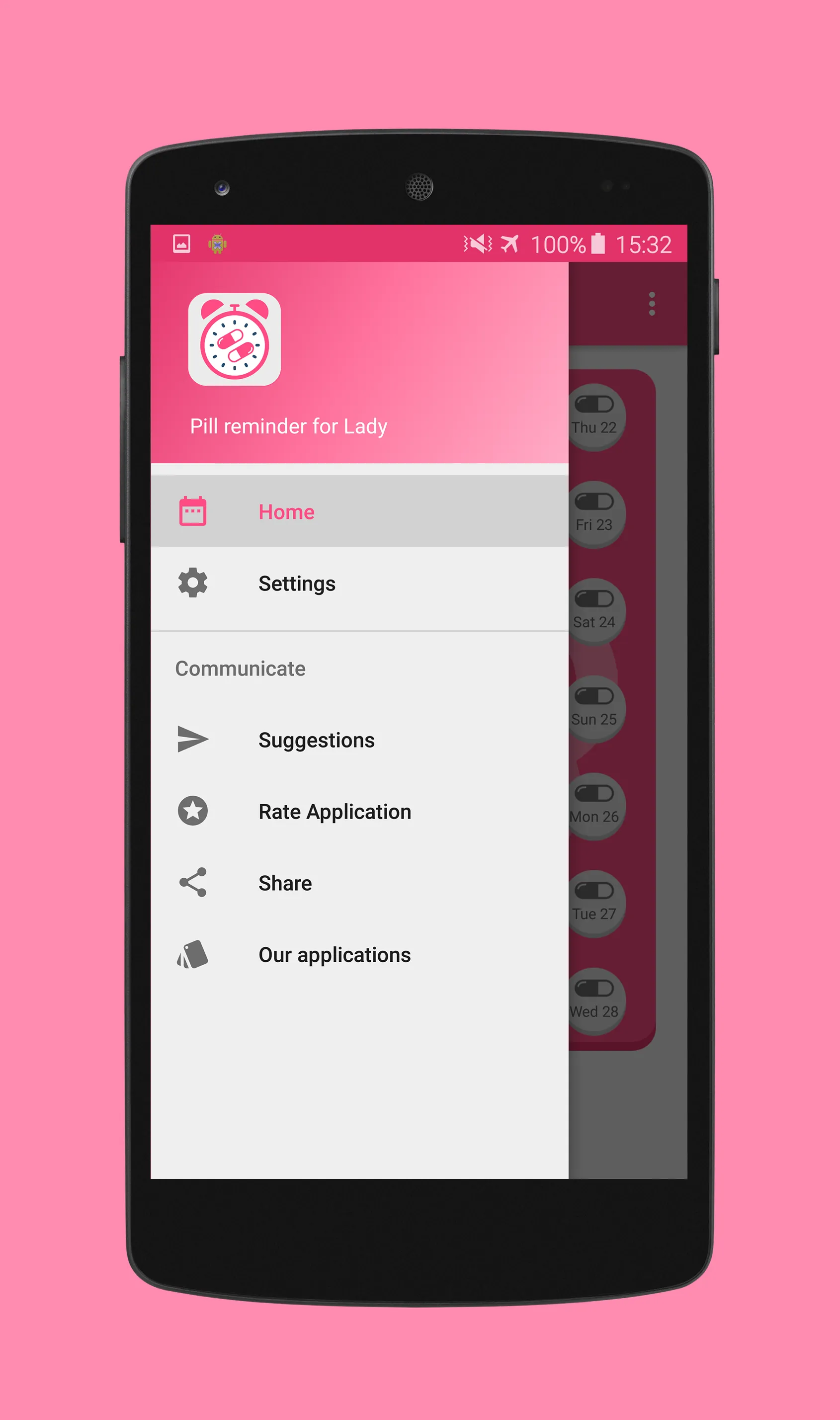 Contraceptive pill reminder | Indus Appstore | Screenshot