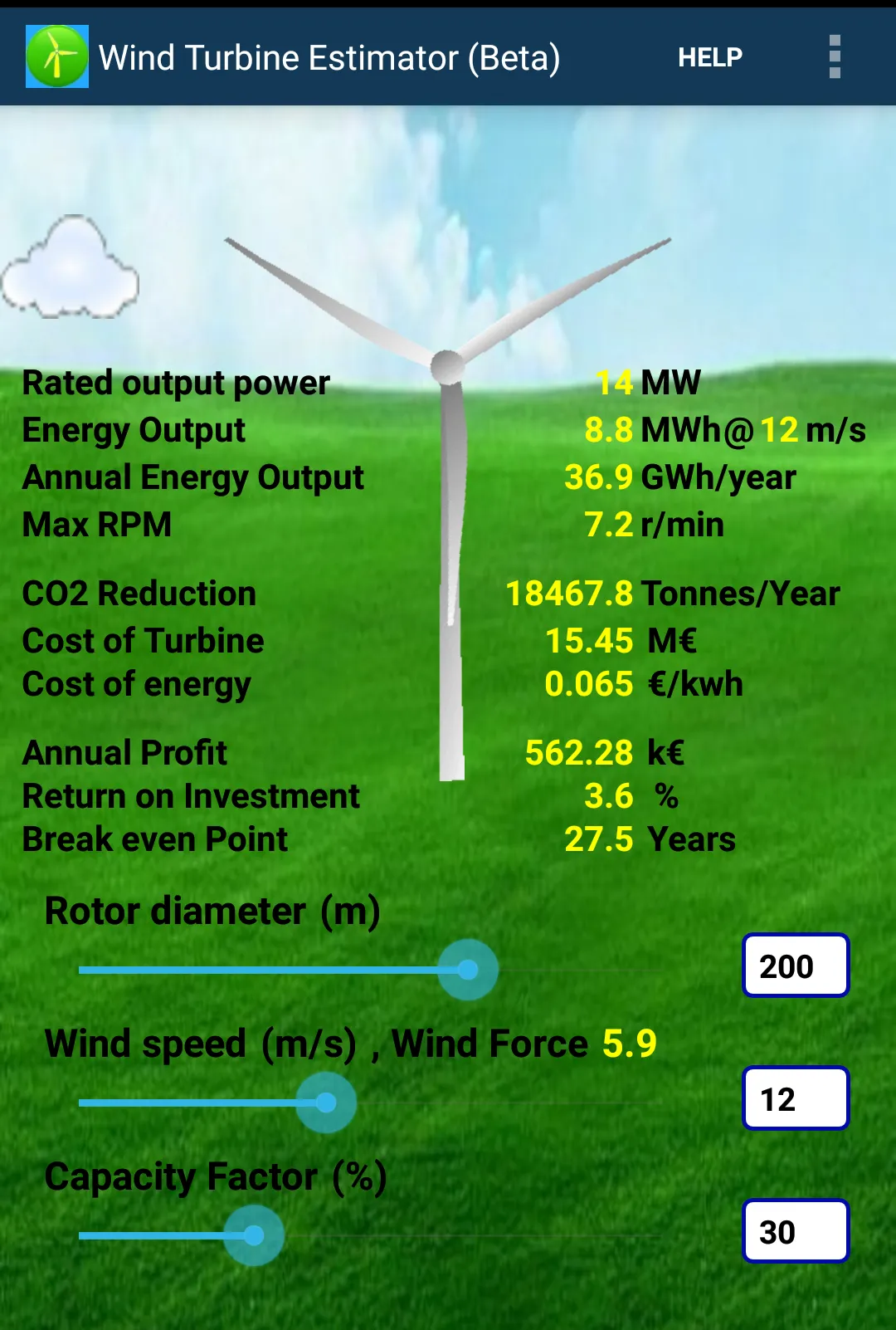 Wind Turbine Estimator beta | Indus Appstore | Screenshot