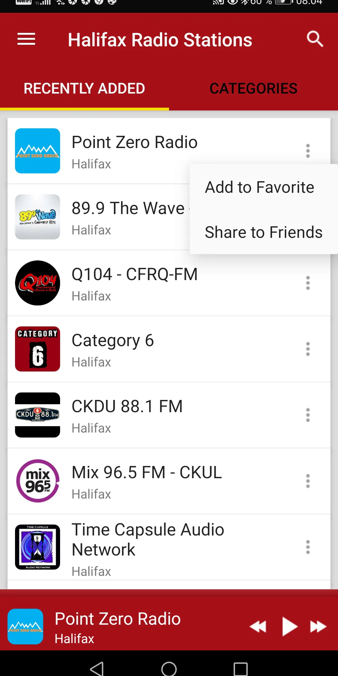 Halifax Radio Stations, Canada | Indus Appstore | Screenshot