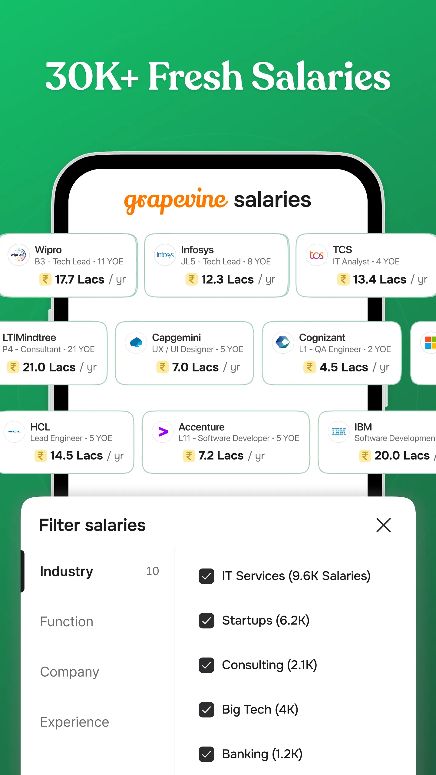Grapevine: Company Salary Info | Indus Appstore | Screenshot