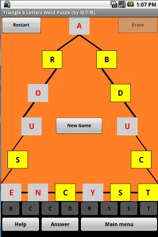 Word triangle 6g puzzle | Indus Appstore | Screenshot