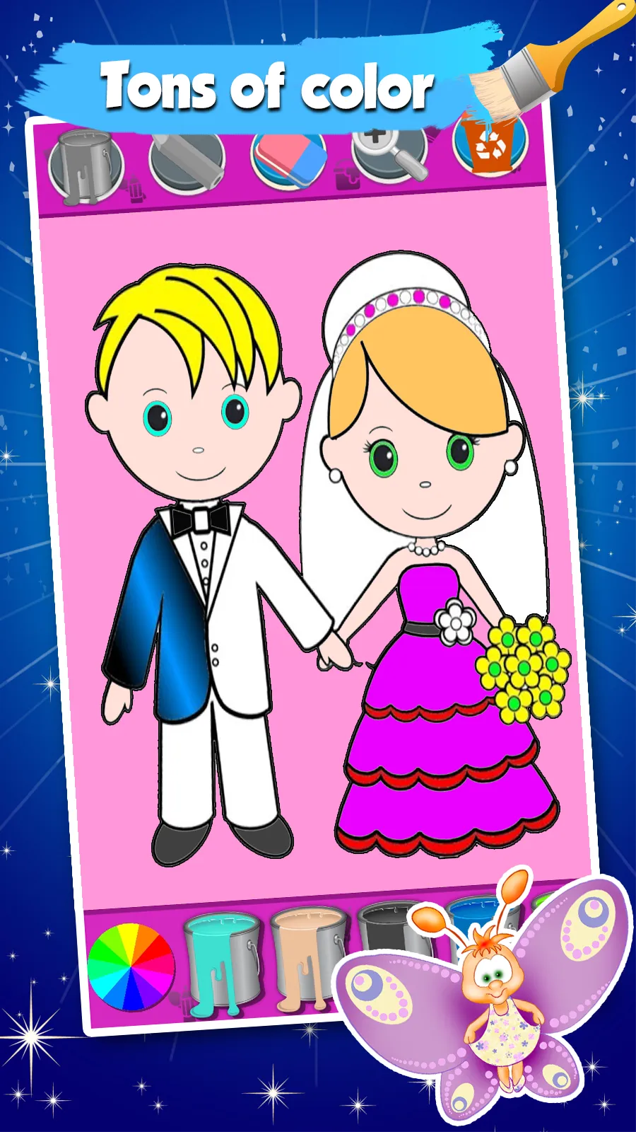 Bride And Groom Coloring Pages | Indus Appstore | Screenshot