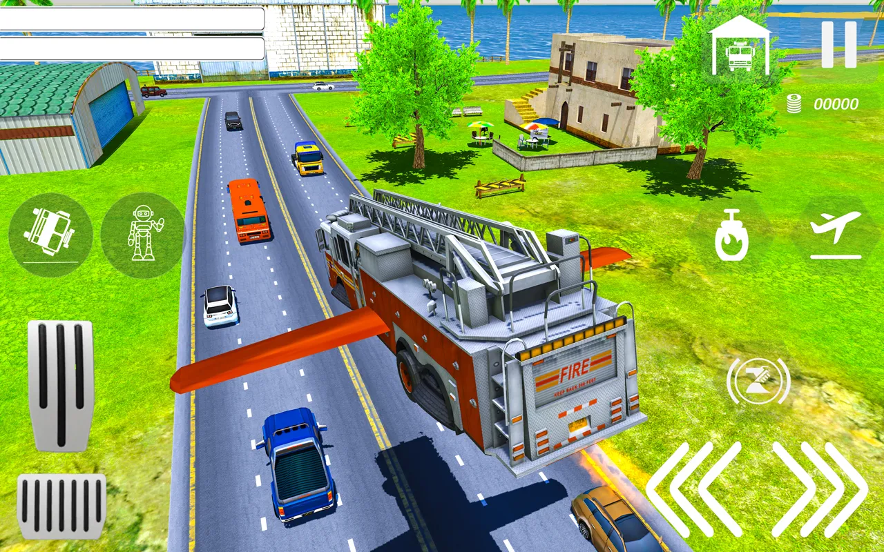 Flying Robot Fire Truck Game | Indus Appstore | Screenshot