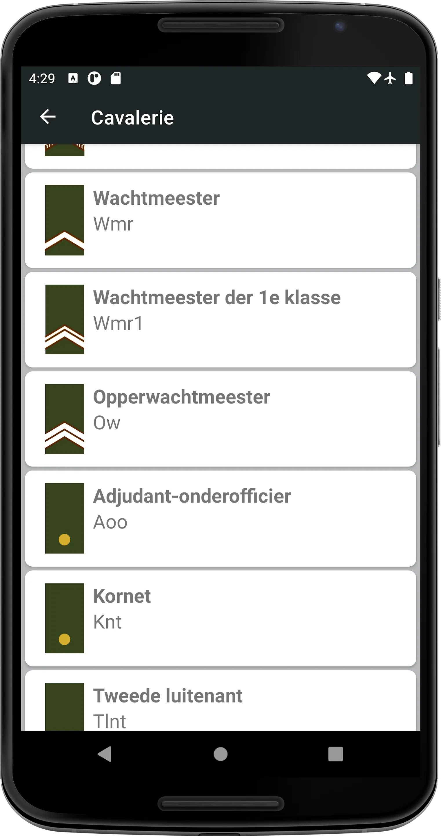 Militaire Rangen Nederland | Indus Appstore | Screenshot