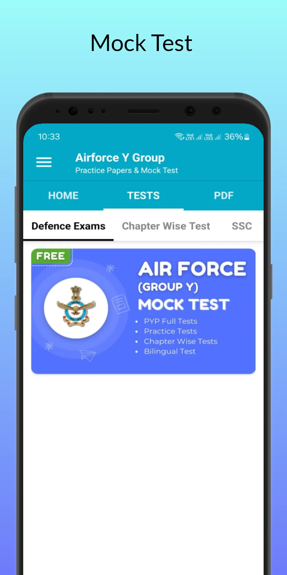 Airforce Y Group Papers & Test | Indus Appstore | Screenshot