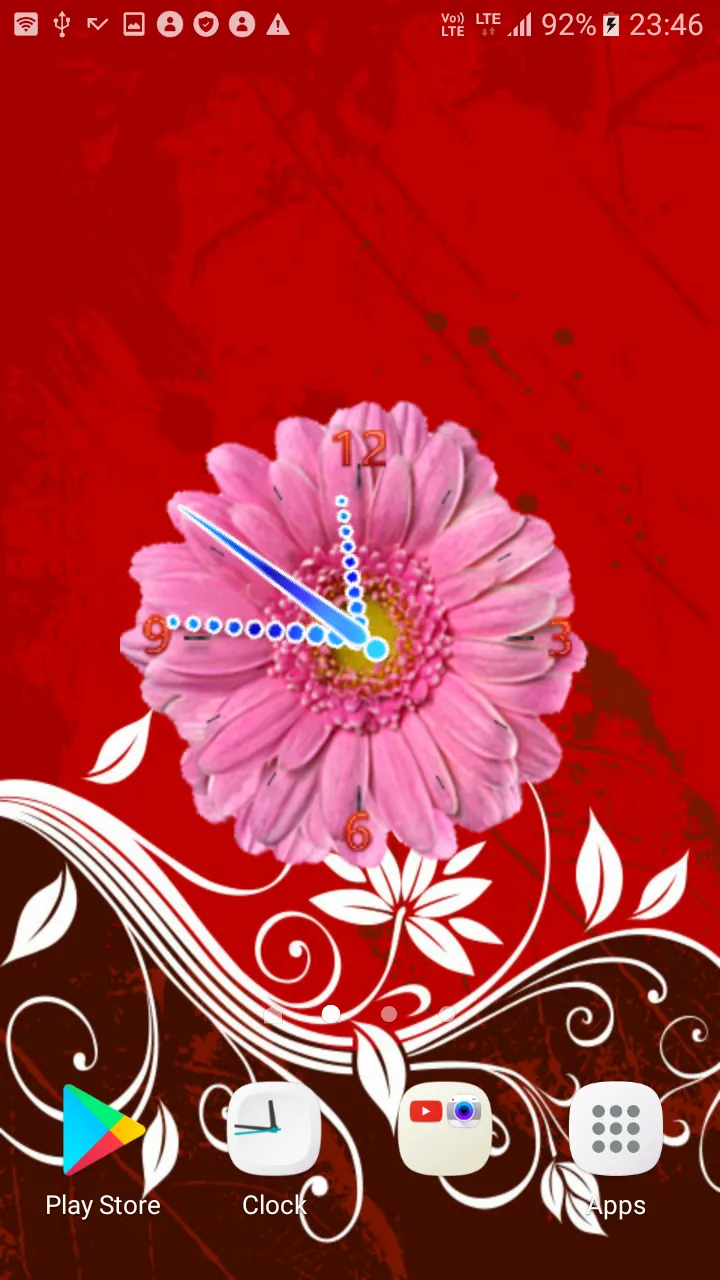 Flowers Clock Live wallpaper | Indus Appstore | Screenshot